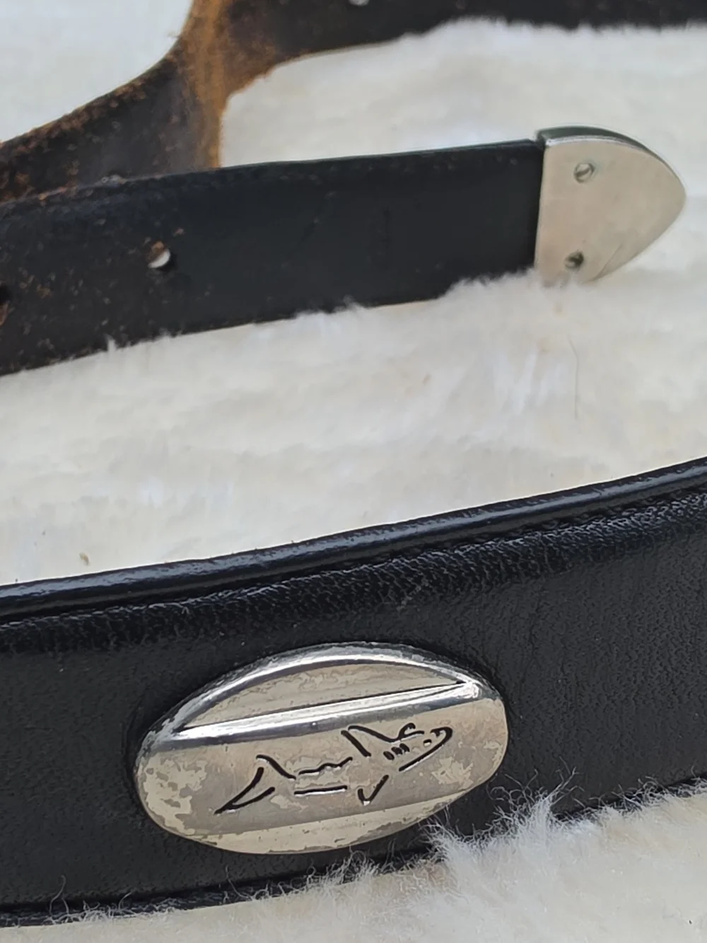 Greg Norman Black Full Grain Latigo Leather Shark Belt Men's 38/95